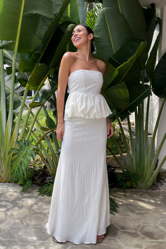 SET FALDA BLANCO PEPLUM
